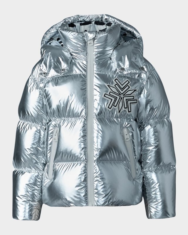 Kid's Metallic Down Puffer Jacket, Size 8-14
